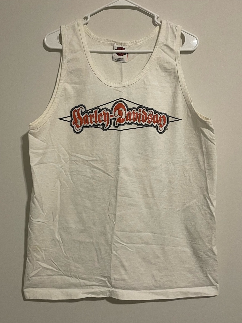 Vintage Y2K Harley Davidson Graphic Sleeveless Tank T Shirt Size Large Biker